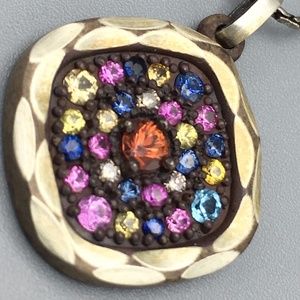 Semi-Precious Stones & Sterling Silver .925 Necklace - Multi Color NEW IN BOX